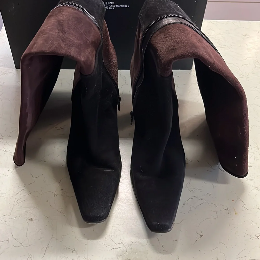 Swede Boots in black & brown gently worn - Picture 6 of 8